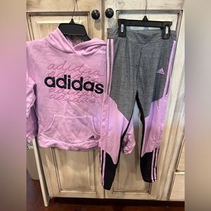 Adidas girls hoodie with matching pants size 14